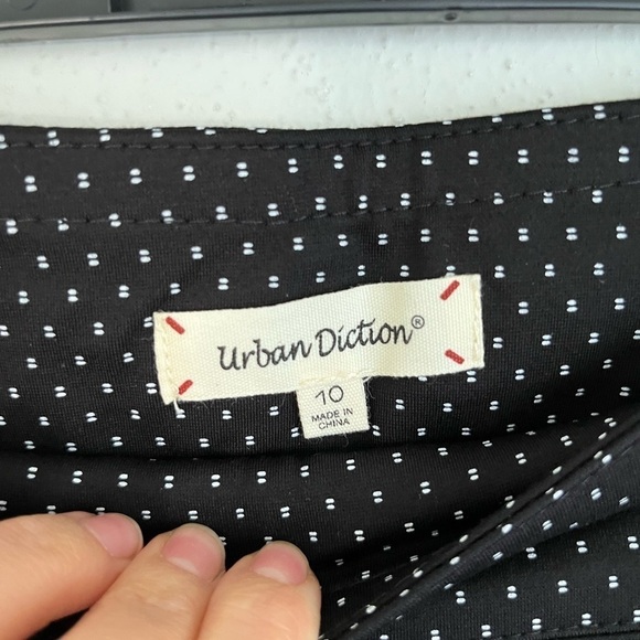 URBAN Diction Woman BlackPolka Dots High Waist Straight Leg Pant, Size 10 - Picture 3 of 6
